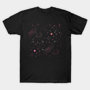 Pink Galaxy Pattern T-Shirt